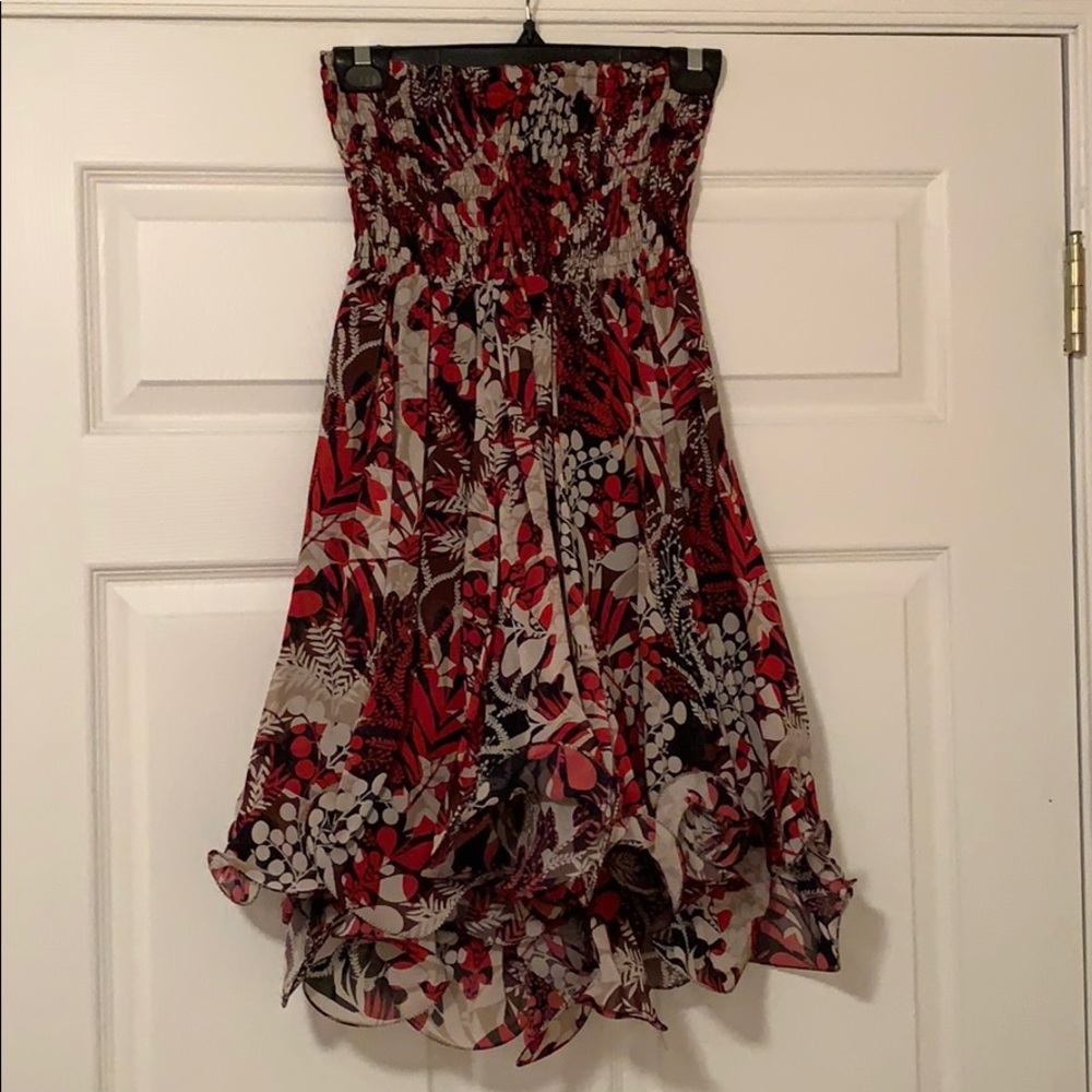 Fun, Frilly, Black, Red and Tan Short Dress